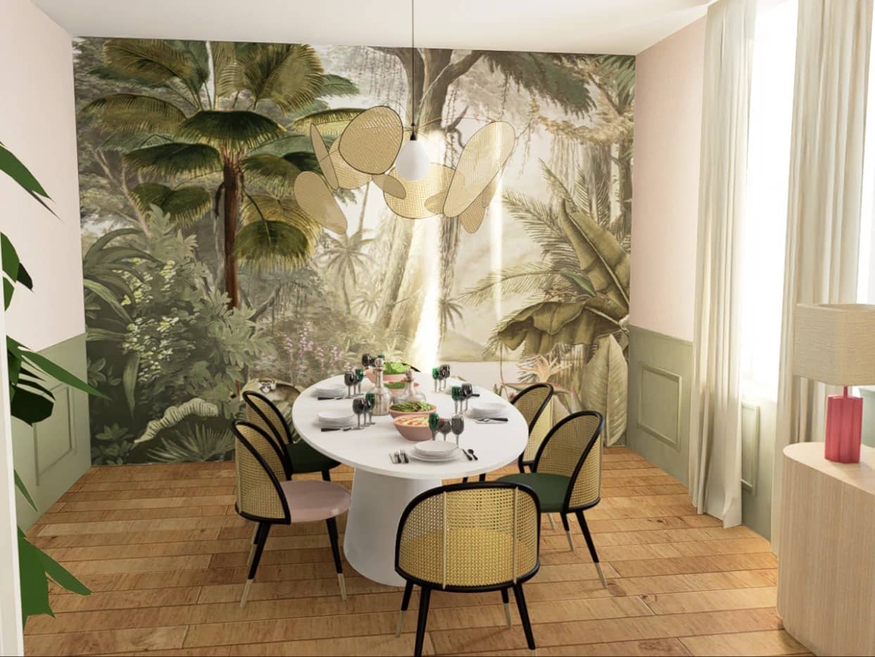 Art Déco Miami Beach, salle à manger - Après | Anne Vedrine Créatrice Intérieur Décoration Eco Responsable Clermont-Ferrand 63